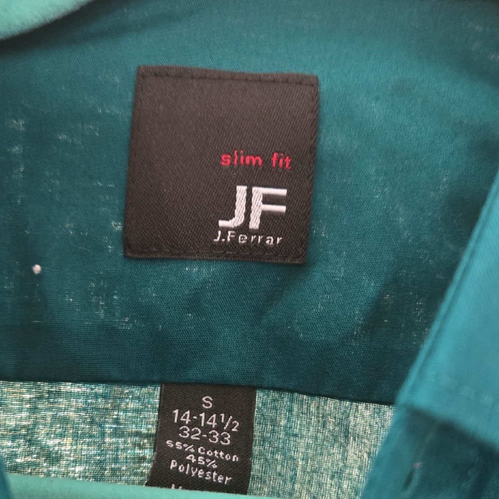 J. Ferrar Slim Fit Teal Dress Shirt